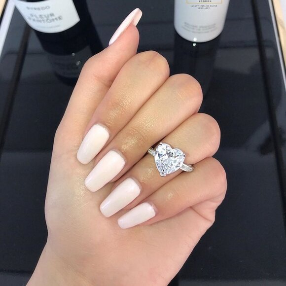 🔥 Sweet Crystal Clear CZ Heart Lovely Diamonds Heart Rings for Women, PD693 - Picture 5 of 7